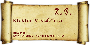 Klekler Viktória névjegykártya